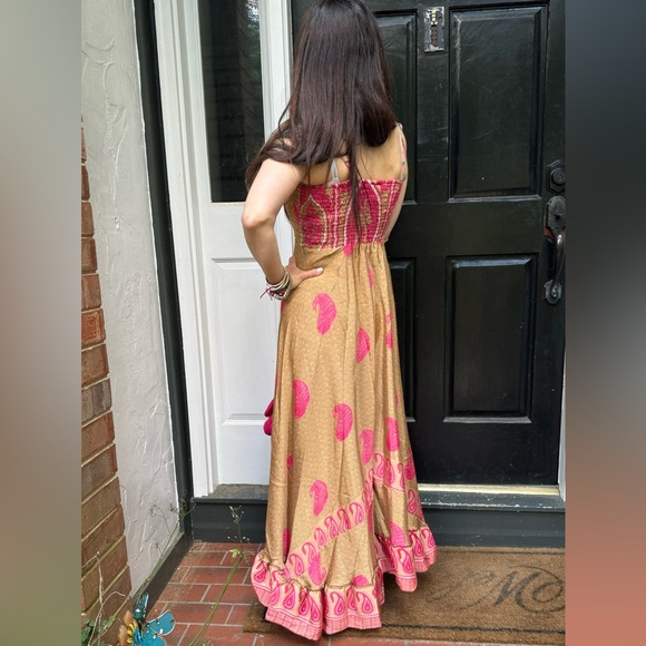 16 Beautiful Silk Blend One of a Kind Sleeveless Maxi Dress - Picture 5 of 5